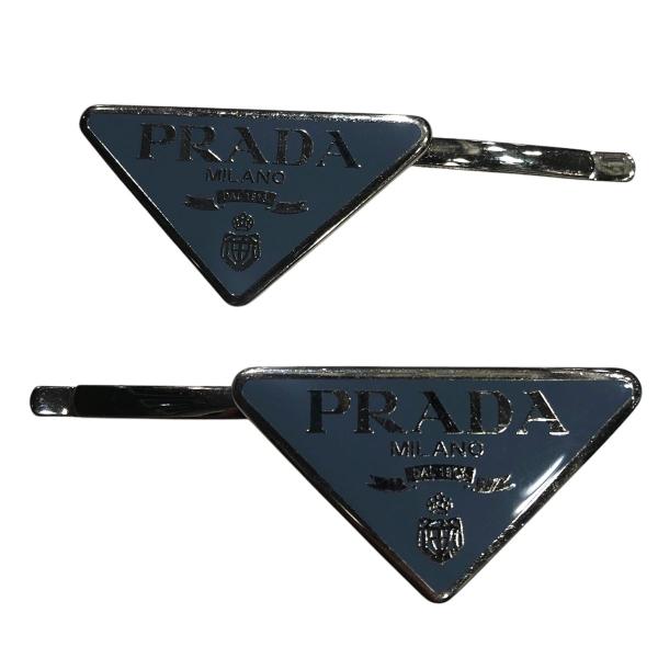 【1個】　PRADA トライアングル　ヘアピン PRADA 【中古】 プラダ 1IF051_2BA6_F0076 メタル