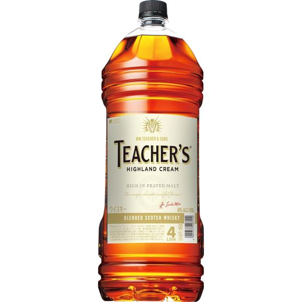 他サイト： 送料無料 スコッチウィスキー TEACHER'S ティーチャーズ ハイランドクリーム 40度 ペット 4000ml 4L 1本の商品画像