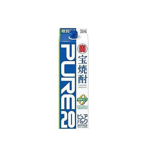 5/5限定全品+3％ あすつく タカラ 宝焼酎 ピュアパック 20度 1.8L 1800ml×1ケース/6本