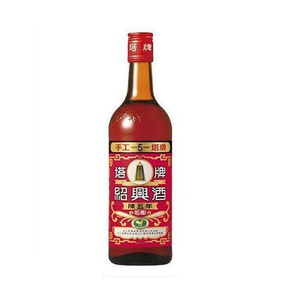 紹興酒 塔牌 花彫 陳五年 16度 瓶 600ml x 12本 ケース販売 送料無料 本州のみ 宝酒造 中華人民共和国