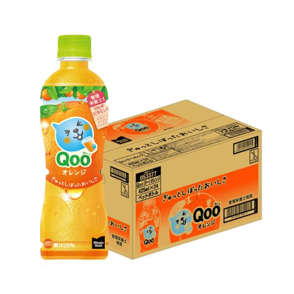 Qoo 送料無料 コカコーラ ミニッツメイド クー オレンジ 425ml×24本/1