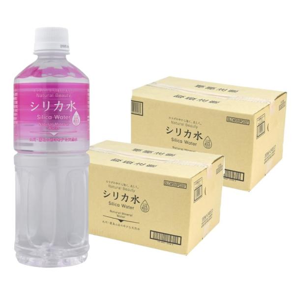 シリカ水　2ケース（２４本✖️2） 友桝飲料 送料無料 シリカ水 555ml×2ケース/48本 ナチュラル