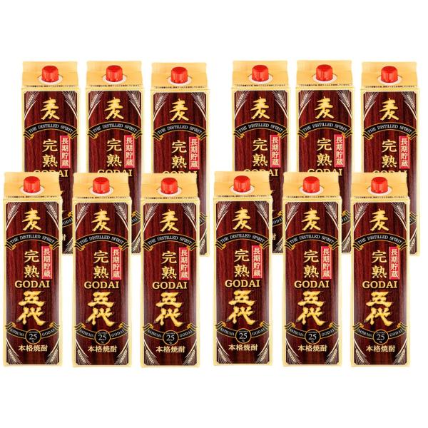 山元酒造 送料無料 本格焼酎 五代 麦 長期貯蔵酒 パック 25度 1.8L