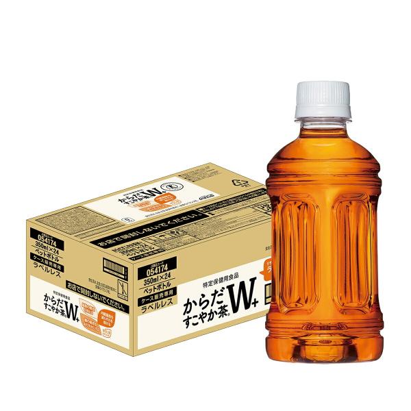 他サイト： 送料無料 コカ・コーラ からだすこやか茶W+ ラベルレス 350ml×1ケース/24本の商品画像