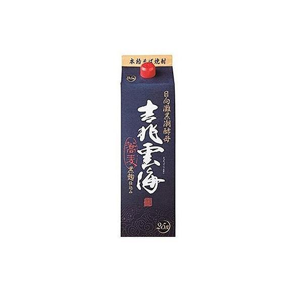 あすつく 送料無料 蕎麦焼酎 雲海酒造 吉兆雲海 そば 黒麹 25度 パック 1800ml 1.8L×12本