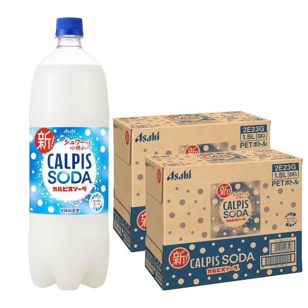 カルピス 送料無料 アサヒ カルピスソーダ 1500ml 1.5L×16本 : リカー