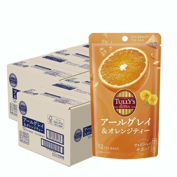 送料無料 伊藤園 TULLY’S＆TEA アールグレイ＆オレンジティー 48g(12袋)×40個 紅茶 ティーバック タリーズ