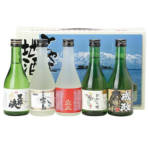富山の地酒 送料無料贈り物 ギフト富山地酒 特選詰合せ 300ml×5本