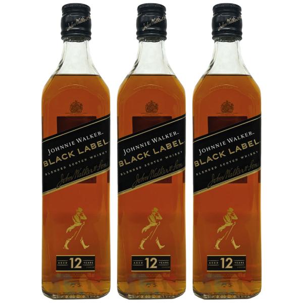 Johnnie Walker Black Label 12年 3本セット ジョニーウォーカー（JOHNNIE WALKER） [正規品] ブラックラベル 12年