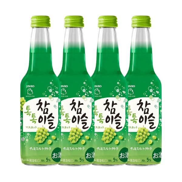 JINRO チャミスルトクトク  マスカット味 275ml 4本セット/ リキュール 5度 瓶 眞露 ジンロ チャミスル トクトク 韓国