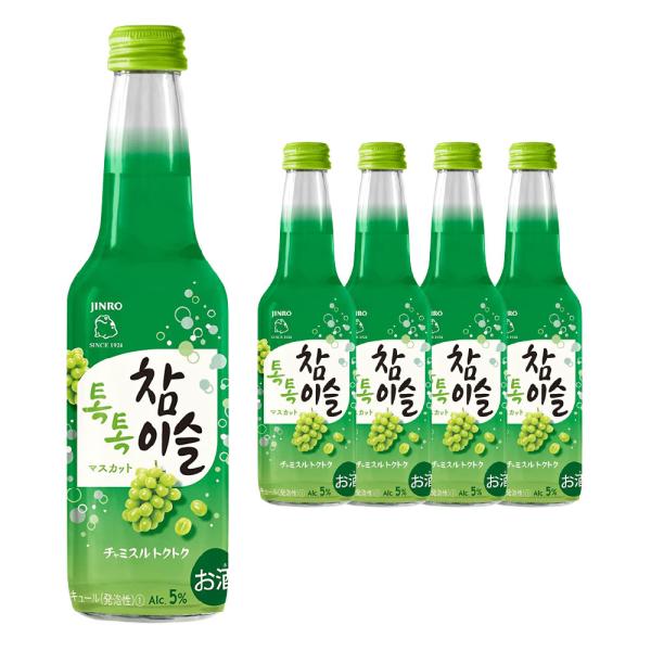 JINRO チャミスルトクトク  マスカット味 275ml 5本セット/ リキュール 5度 瓶 眞露 ジンロ チャミスル トクトク 韓国