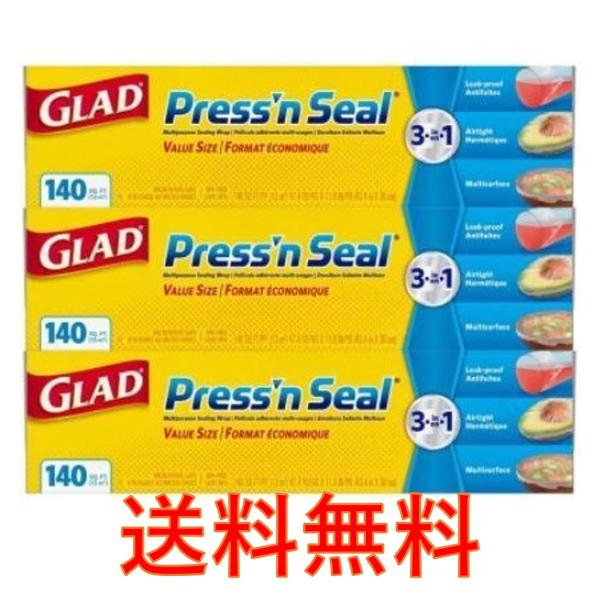 品名:GLAD グラッド プレスンシール原材料:ポリエチレン寸法:幅30cm × 長さ 43.4m × 3個耐熱温度: 100℃耐冷温度: -23℃※気温、湿度によっても粘着力等変わる場合がございます。※こちらの商品は外箱にラップ、フィルム...