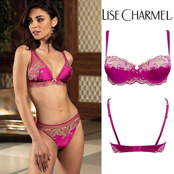 【85D】【90D】【95D】リズシャルメル LISE CHARMEL ディープピンク パッドなし3/4ブラ(Dカップ) 品番ACC3080  インポートランジェリー