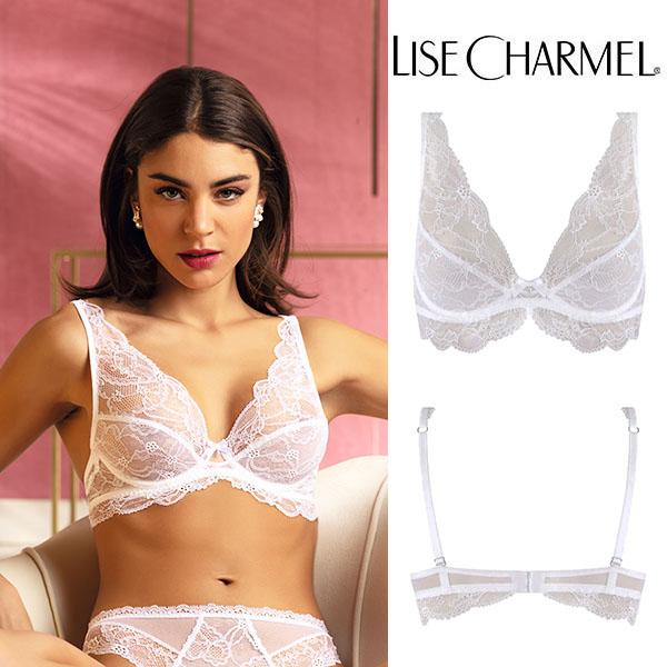 ☆国内発送☆LISE CHARMEL フローラルパッドブラ 85D】【95D】(D)ワイヤー入りパッドなしブラ ※大きめ注意 品番