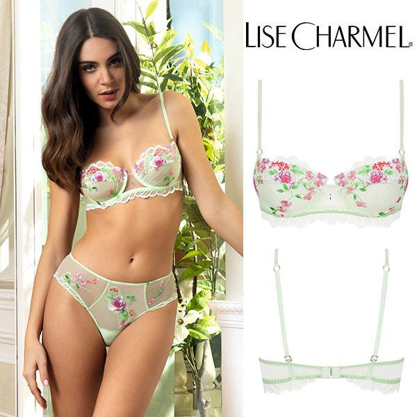 LISE CHARMEL リズシャルメルイエロー ブラジャーショーツセット 2026春夏新作 (D)※大きめ注意 パッドなし3/4ブラ品番ACJ3039