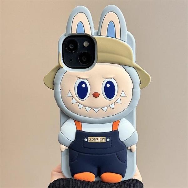 ラブブ風 スマホケース iPhoneケース かわいい 立体パーツ付き