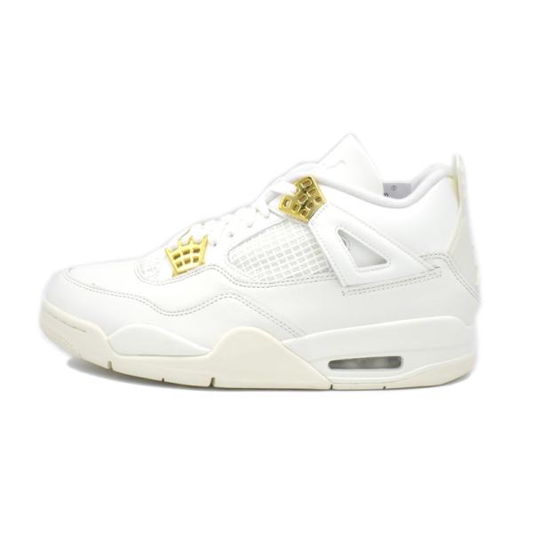 ナイキ NIKE 【 WMNS AIR JORDAN 4 RETRO White & Gold AQ9129 170 】 ウィメンズ エア ジョーダン 4 レトロ ホワイト アンド ゴールド スニーカー h7515