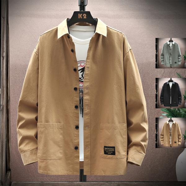 シャツ 長袖シャツ メンズ ミリタリーシャツ カジュアルシャツ ビジネス 無地 通勤 お兄系 春服 春物