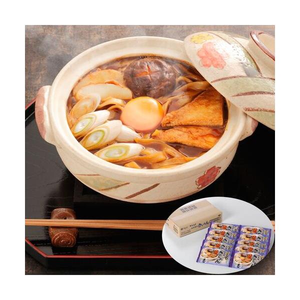 もちもちとした食感が自慢の半生めんを名古屋コーチン鶏ガラエキス入りのあじみそで食べる「みそ煮込きしめん」です。（１０袋入）■配送不可地域：沖縄・離島は配送不可■温度帯：常温■JANコード：4902383240133■賞味期限：製造より120...