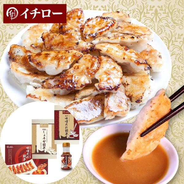 【現在品薄】神戸「イチロー餃子」神戸名物 神戸味噌だれ餃子3種（計43個）食べ比べセット タレボトル入（化粧箱入）　冷凍 ギフト 中華 兵庫 マツコ