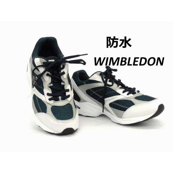 メンズ 防水スニーカー WIMBLEDON ウィンブルドン 054WS ネイビー ランニングシューズ