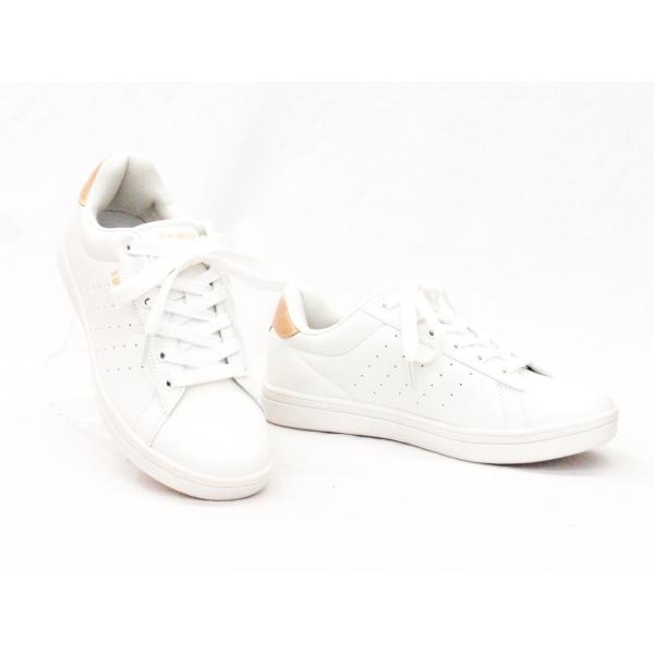 レディース カジュアルスニーカー エドウィン EDWIN EDW 4328 ホワイト/ピンク コートタイプスニーカー 軽量