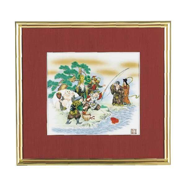 代引不可 九谷焼 陶勝作 陶額 七福神 N184 05 Texascashandpawn Com