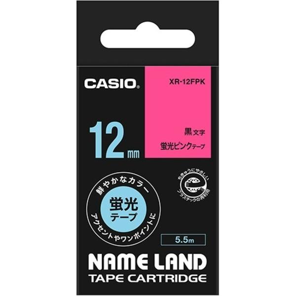 i܂Ƃ߁j JVI CASIO l[h NAME LAND X^_[he[v 12mm×5.5m usN^ XR-12FPK 1 k×5Zbgl