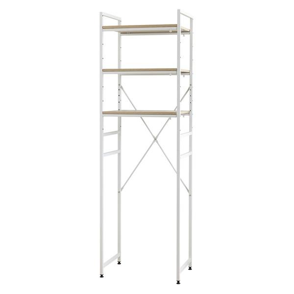 冷蔵庫ラック キッチンラック 幅55〜75cm ホワイト 幅調整可 伸縮式