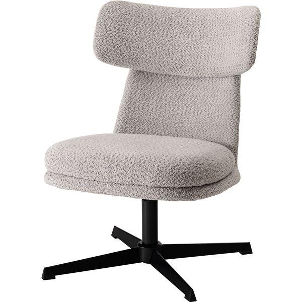 パーソナルチェア 約幅55×奥行68×高さ80×座面高40cm ライトグレー スチール ラウンジチェア リビングチェア リビング