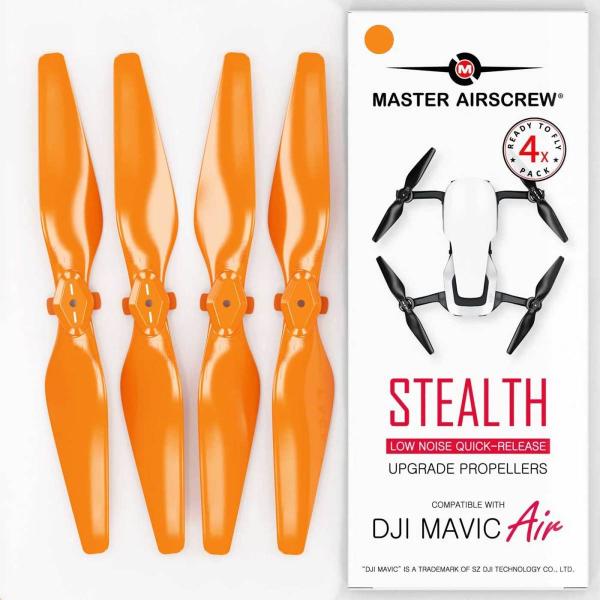 MA DJI Mavic Air�p STEALTH�A�b�v�O���[�h�E�v���y��V2  5.3x3.3  (�I�����W�j4�{�Z�b�g MA.MC05333SO4�y���[���։z