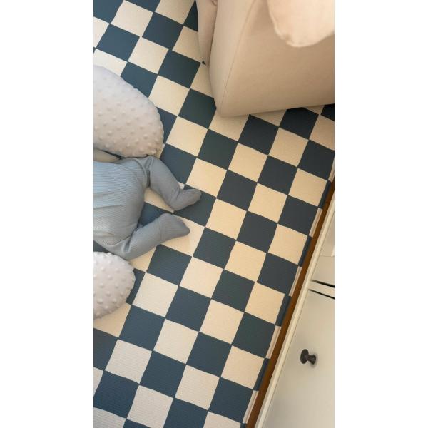 LITTLE BOT BABY PLAYMAT �x�r�[�v���C�}�b�g (Oceanview Checkerboard and Plants) Ofie mat ���i�摜4