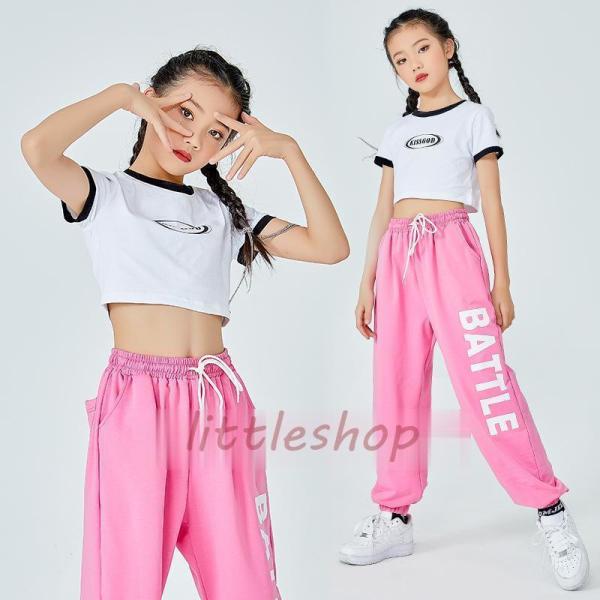 ダンス服装 体操服 JAZZ DANCE tシャツ スウェット キッズチアリーダー hiphop ヒップホップ 女の子 ステージ衣装 ダンスウェア 子供 応援団 運動会 甲子園 チアガール衣装 舞台演出服　おしゃれ　ストリート系　B系　K-...