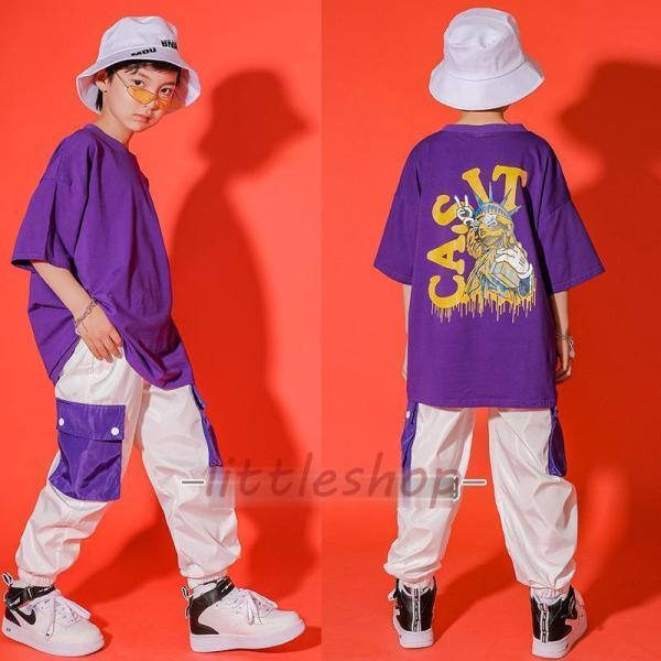 ダンス服装 体操服 JAZZ DANCE tシャツ スウェット キッズチアリーダー hiphop ヒップホップ 女の子 ステージ衣装 ダンスウェア 子供 応援団 運動会 甲子園 チアガール衣装 舞台演出服　おしゃれ　ストリート系　B系　K-...