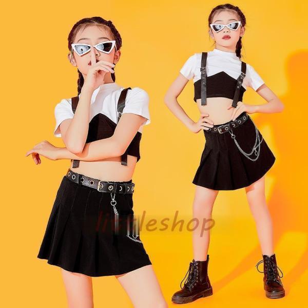 ダンス服装 体操服 JAZZ DANCE tシャツ スウェット キッズチアリーダー hiphop ヒップホップ 女の子 ステージ衣装 ダンスウェア 子供 応援団 運動会 甲子園 チアガール衣装 舞台演出服　おしゃれ　ストリート系　B系　K-...