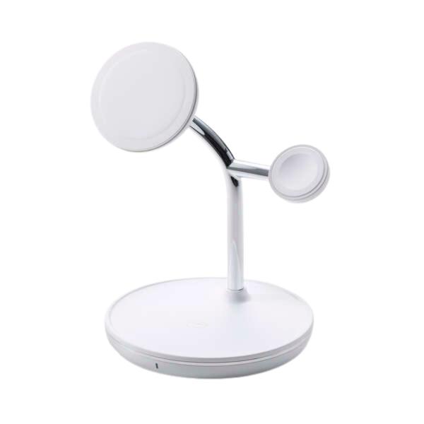 エレコム 3in1 ワイヤレス 充電スタンド with MagSafe EC-MS07WH 最大出力15W マグネット式 ホワイト ELECOM