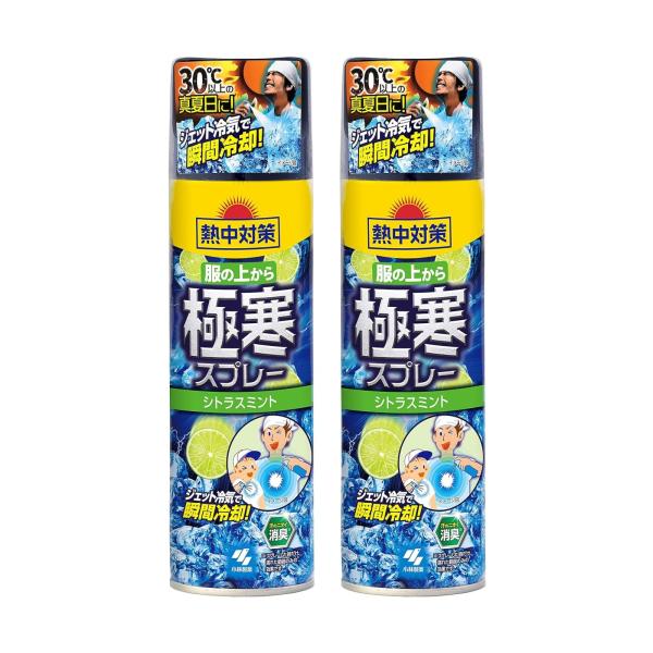 小林製薬 熱中対策 服の上から極寒スプレー シトラスミント 330ml 2本セット ジェット冷気 瞬間冷却 服を着たまま 消臭