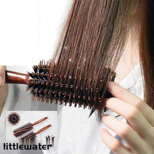 ヘアブラシ ロールブラシ 豚毛 ヘアーブラシ カールブラシ ブロー