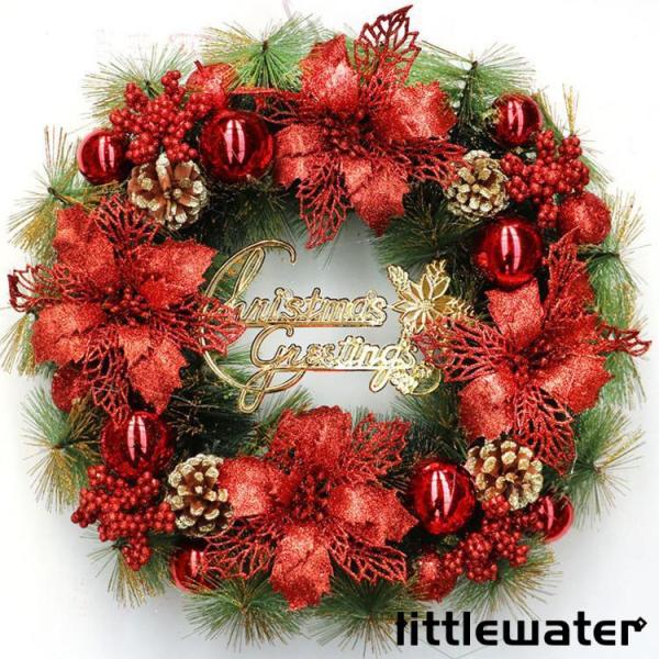 クリスマス 飾り 花 ギフト 花輪 リース 店舗 玄関 壁掛け 庭園 装飾 飾り フラワーギフト クリスマスリース クリスマス 花輪 ドア 壁飾り ガーランド オーナメント 松かさ デラックスリース ナチュラルリース 部屋飾り 北欧風 ガー...