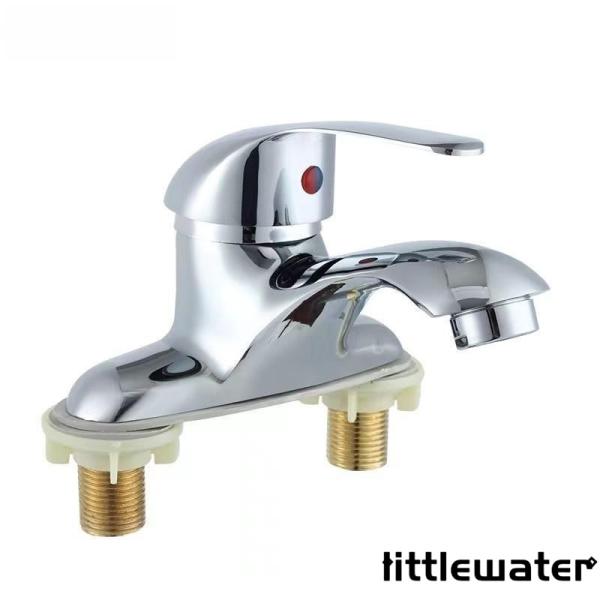 洗面水栓 真鍮製立水栓 洗面台蛇口 台付2穴 シングルレバー 混合水栓 洗面蛇口 混合水栓 2穴 シングルレバー 洗面台 蛇口 交換 自分で