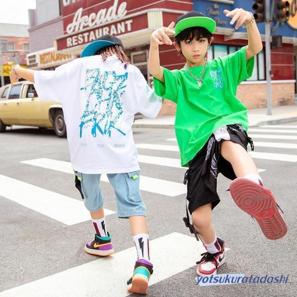 ダンス服装 体操服 JAZZ DANCE tシャツ スウェット キッズチアリーダー hiphop ヒップホップ 女の子 ステージ衣装 ダンスウェア 子供 応援団 運動会 甲子園 チアガール衣装 舞台演出服　おしゃれ　ストリート系　B系　K-...