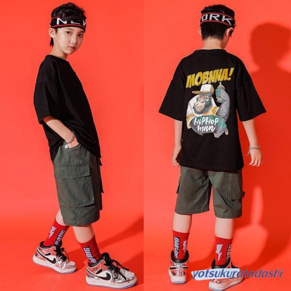 ダンス服装 体操服 JAZZ DANCE tシャツ スウェット キッズチアリーダー hiphop ヒップホップ 女の子 ステージ衣装 ダンスウェア 子供 応援団 運動会 甲子園 チアガール衣装 舞台演出服　おしゃれ　ストリート系　B系　K-...