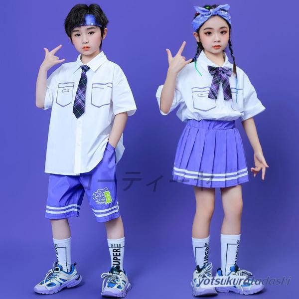 ダンス服装 体操服 JAZZ DANCE tシャツ スウェット キッズチアリーダー hiphop ヒップホップ  ステージ衣装 ダンスウェア 子供 応援団 運動会 甲子園 チアガール衣装 舞台演出服　おしゃれ　ストリート系　K-POP　韓国...