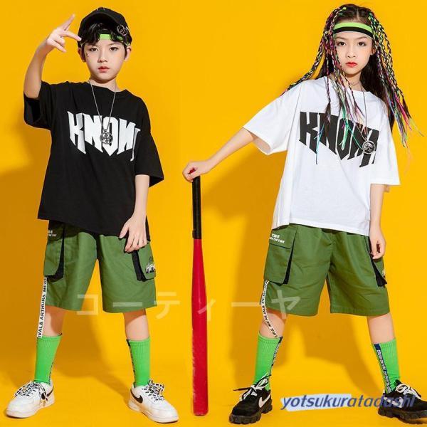 ダンス服装 体操服 JAZZ DANCE tシャツ スウェット キッズチアリーダー hiphop ヒップホップ 女の子 ステージ衣装 ダンスウェア 子供 応援団 運動会 甲子園 チアガール衣装 舞台演出服　おしゃれ　ストリート系　B系　K-...