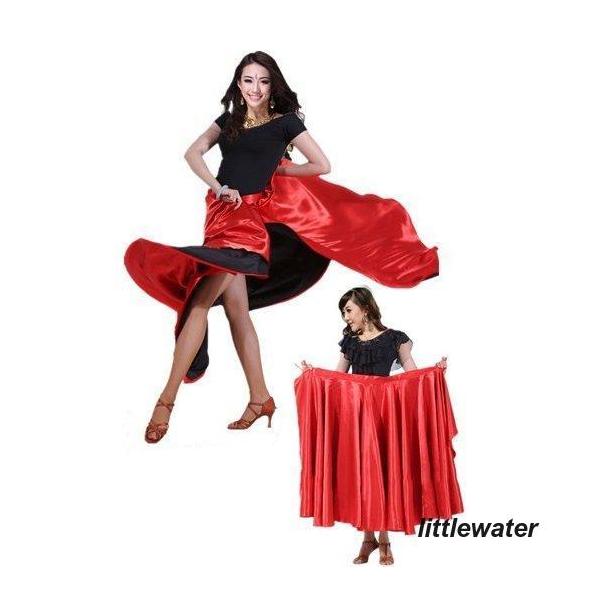 生地のボリュームタイプによってスカートの広がりが選べます。フラメンコやベリーダンスにお勧めの巻きスカートです。【サイズについて】180°　ふんわりと広がります。360°　両手で裾を水平に持ち上げ可能です。540°　両手で裾をやや高く持ち上げ...