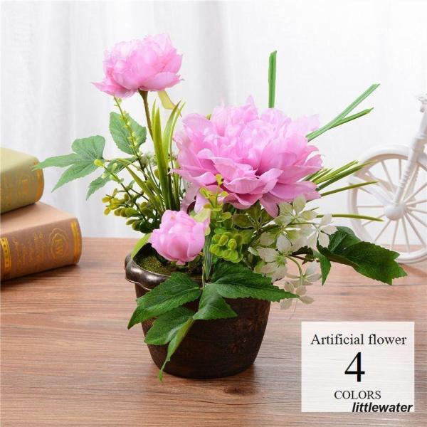 そのまま飾るだけ、簡単！生花が苦手な方も気軽に楽しめる、オシャレな造花です?【サイズについて】高さ27cm　鉢の高さ9cm　鉢の直径13cm　花の直径12cm【素材について】プラスチック【カラーについて】生産ロットにより柄の出方や色の濃淡が...