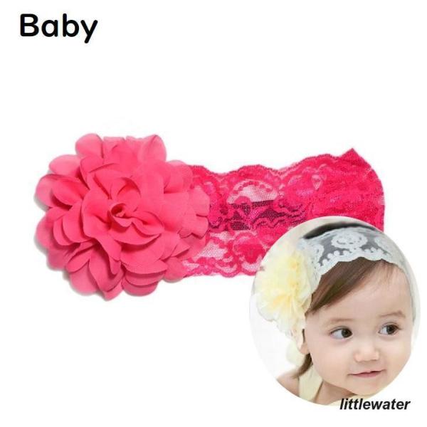 子供用のレースのヘアターバン。大きなお花の飾りが可愛い！記念撮影にお勧めです。