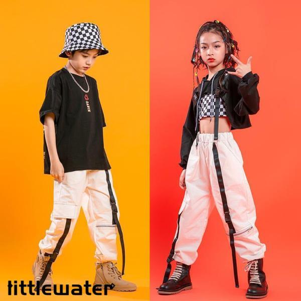 ダンス服装 体操服 JAZZ DANCE tシャツ スウェット キッズチアリーダー hiphop ヒップホップ 女の子 ステージ衣装 ダンスウェア 子供 応援団 運動会 甲子園 チアガール衣装 舞台演出服　おしゃれ　ストリート系　B系　K-...