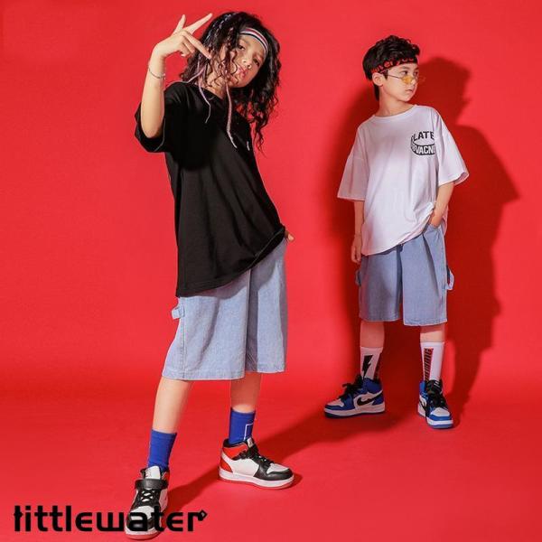 ダンス服装 体操服 JAZZ DANCE tシャツ スウェット キッズチアリーダー hiphop ヒップホップ 女の子 ステージ衣装 ダンスウェア 子供 応援団 運動会 甲子園 チアガール衣装 舞台演出服　おしゃれ　ストリート系　B系　K-...