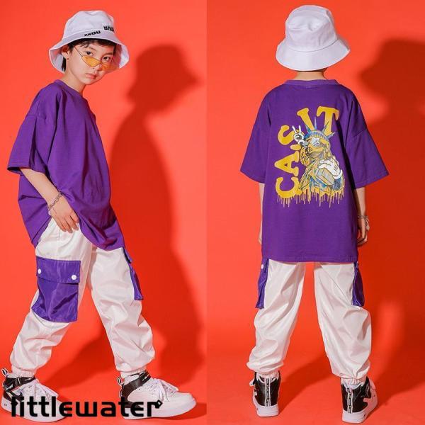 ダンス服装 体操服 JAZZ DANCE tシャツ スウェット キッズチアリーダー hiphop ヒップホップ 女の子 ステージ衣装 ダンスウェア 子供 応援団 運動会 甲子園 チアガール衣装 舞台演出服　おしゃれ　ストリート系　B系　K-...